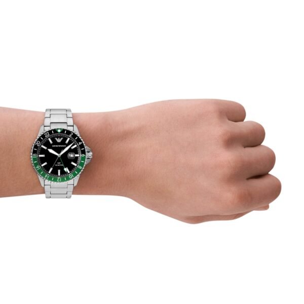Emporio Armani Silver Tone Analogue Watch AR11589 - Image 3