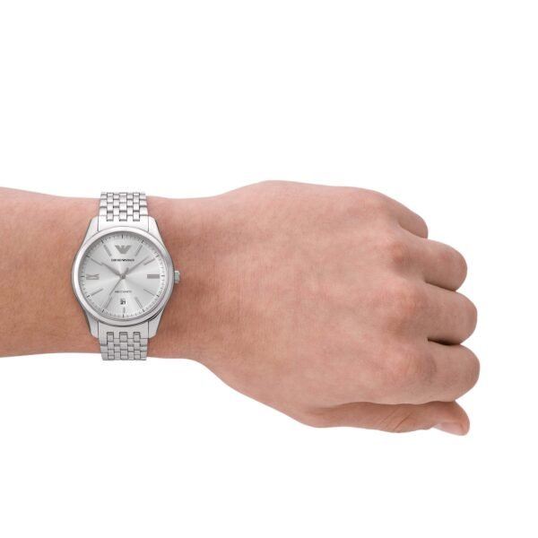 Emporio Armani Silver Tone Analogue Watch AR60076 - Image 3