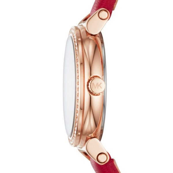 Michael Kors Women's Sofie Two-Hand Red Leather Watch MK2850 - Image 3